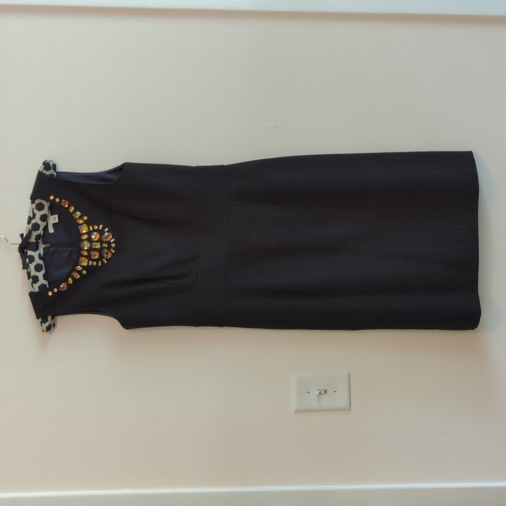 2/$20 Banana Republic Beaded Black Wool Dress 4